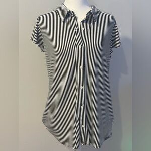 Adrianna Papell Black and White Striped Top